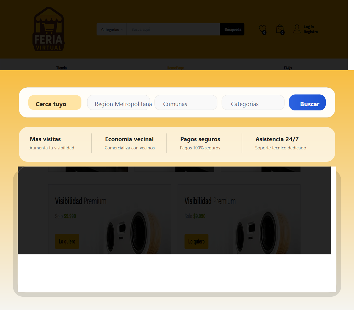 Vista previa editorial del proyecto FeriaVirtual